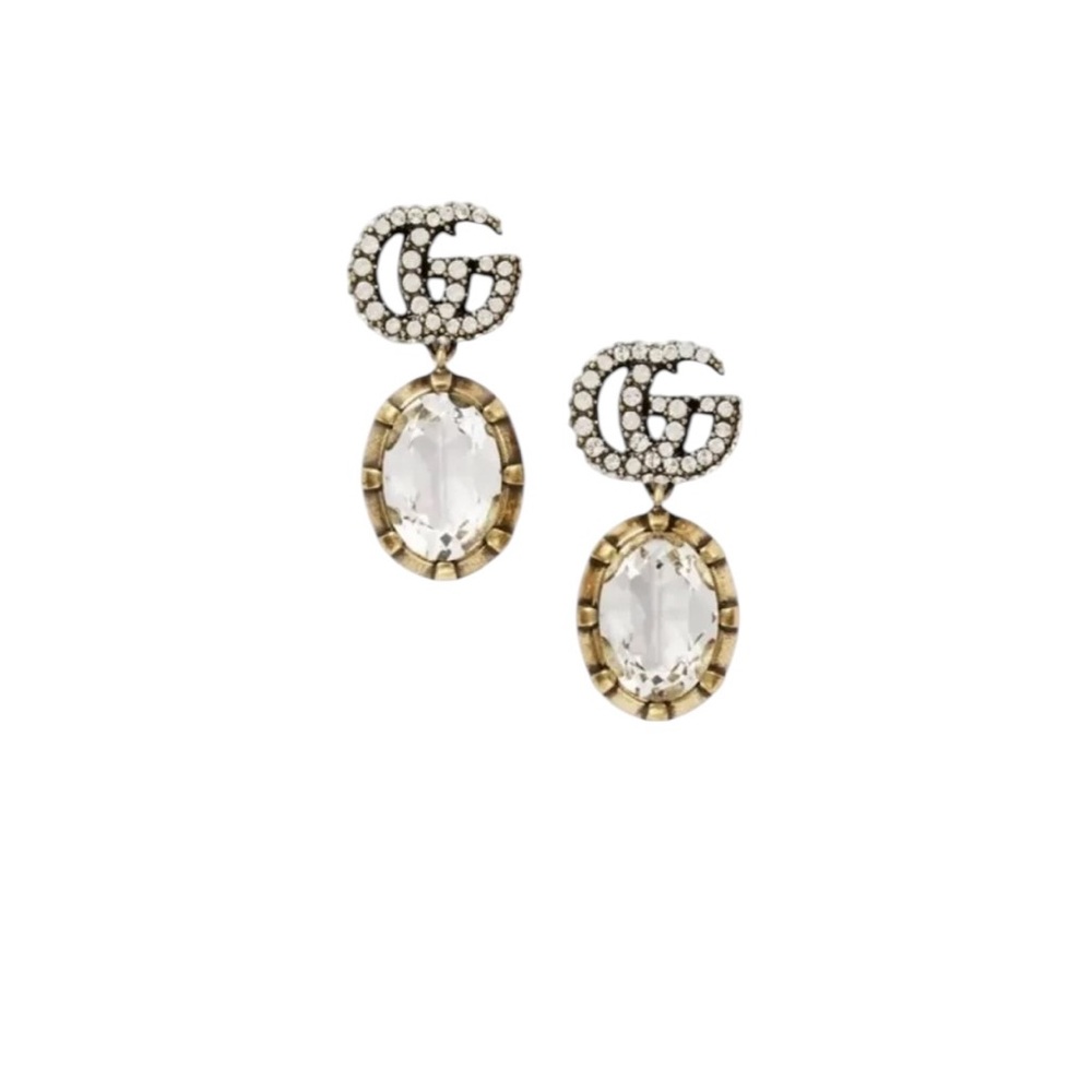 Gucci Gold and Silver Crystal Earrings - Picture 2 of 4
